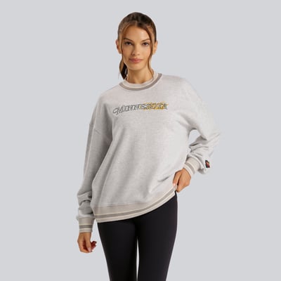 Minnesota Wild lululemon Women's Perfectly Oversized Hip-Length Ringer Sweatshirt - Heathered Core Ultra Light Grey
