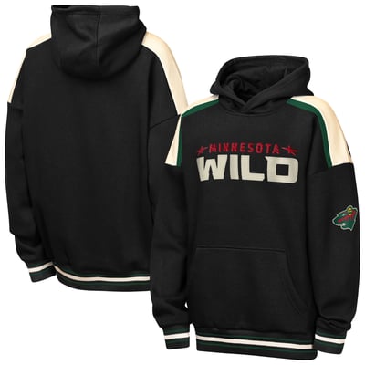  Minnesota Wild Outerstuff Youth Camaraderie Oversized Fleece Hoodie - Black