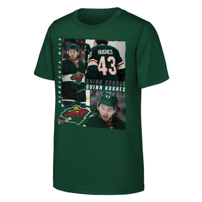 Quinn Hughes Minnesota Wild Outerstuff Youth All For One T-Shirt - Green