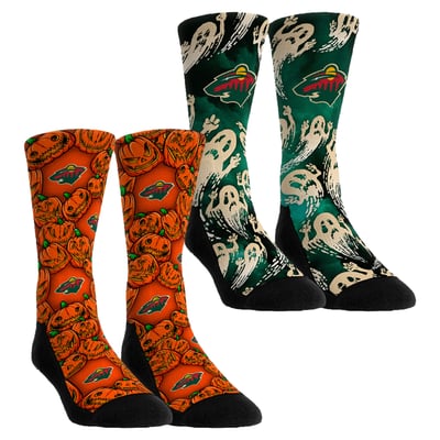  Minnesota Wild Rock Em Youth Halloween Crew Socks 2-Pack Set - Orange
