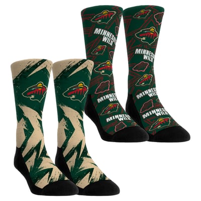  Minnesota Wild Rock Em Youth Game Day Two-Pack Crew Socks - Red
