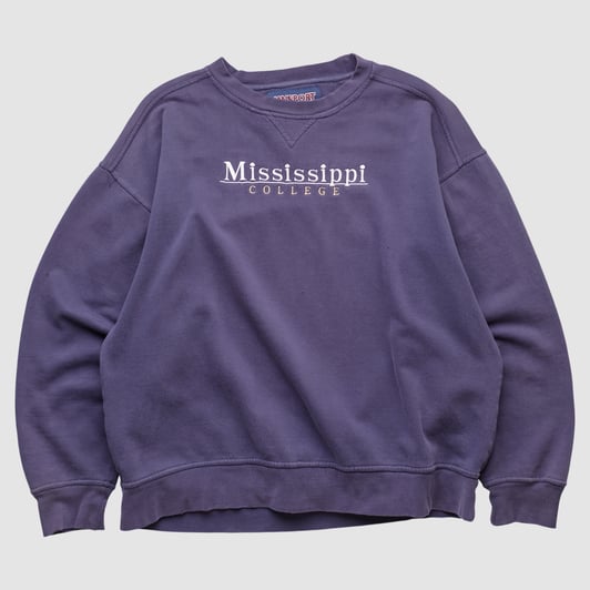 Mississippi College Choctaws Jansport 2000s Pullover Sweatshirt - Purple - L by Fanatics Real Vintage