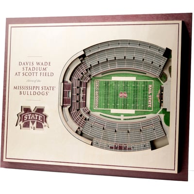 Mississippi State Bulldogs Fanpoint 17'' x 13'' 5-Layer StadiumView 3D Wall Art