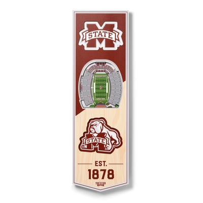 Mississippi State Bulldogs Fanpoint 6'' x 19'' 3D StadiumView Banner