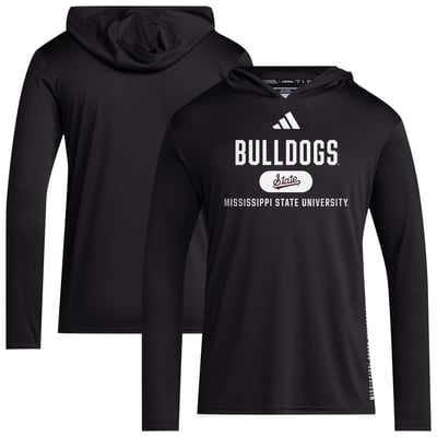 Mississippi State Bulldogs adidas 2024 Sideline Hooded Long Sleeve T-Shirt - Black