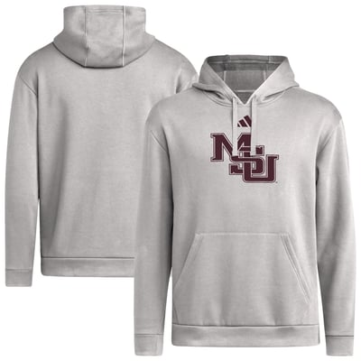  Mississippi State Bulldogs adidas Interlock Logo Fleece Pullover Hoodie - Gray