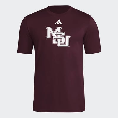  Mississippi State Bulldogs adidas Interlock Logo Pregame T-Shirt - Maroon