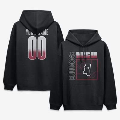 Mississippi State Bulldogs Big & Tall Home Court Pop Personalized Any Name & Number Hoodie - Black