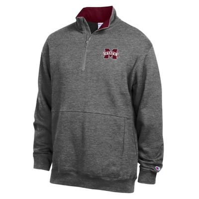  Mississippi State Bulldogs Champion Fleece Quarter-Zip Pullover - Charcoal