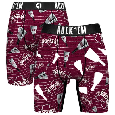 Mississippi State Bulldogs Rock Em Localized Boxer Briefs - Maroon