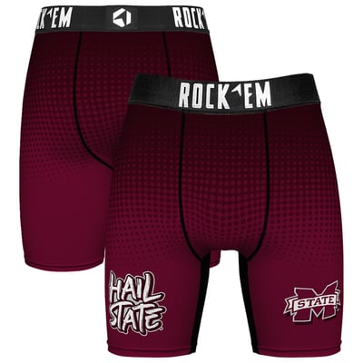  Mississippi State Bulldogs Rock Em Slogan Boxer Briefs - Maroon