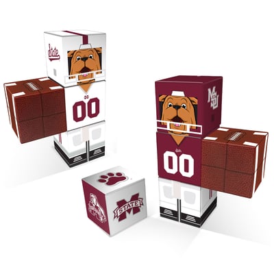 Mississippi State Bulldogs Home & Away Magnetic Fidget Building Cubes Combo Set