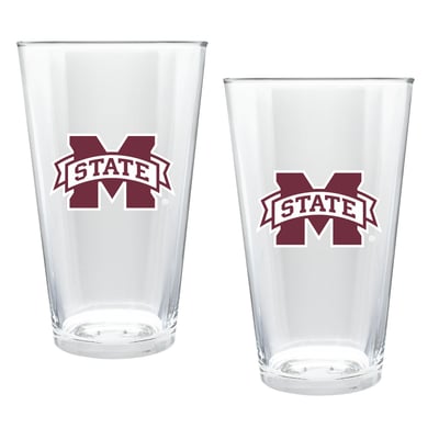 Mississippi State Bulldogs Two-Piece 16oz. Double Play Pint Glass Set