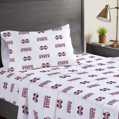 Mississippi State Bulldogs Pegasus Three-Piece Twin Sheet Set