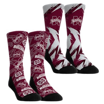  Mississippi State Bulldogs Rock Em Unisex Game Day Two-Pack Crew Socks Set - Maroon