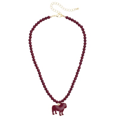 Mississippi State Bulldogs CANVAS Style Women's Beaded Logo Necklace