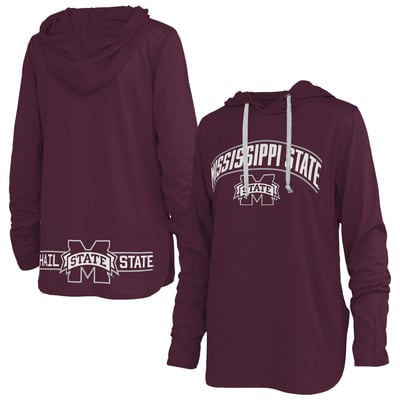 Mississippi State Bulldogs Pressbox Women's Allie Long Sleeve Hooded T-Shirt - Maroon
