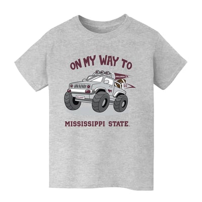 Mississippi State Bulldogs Vive La Fete Youth On My Way T-Shirt - Gray