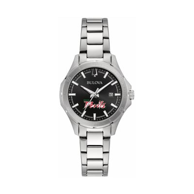 Mississippi Valley State Delta Devils Bulova Women's Stainless Steel Sport Classic Watch - Black