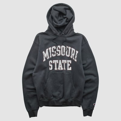 Missouri State University Bears Champion 2000s Hooded Pullover Sweatshirt - Black - XS by Fanatics Real Vintage