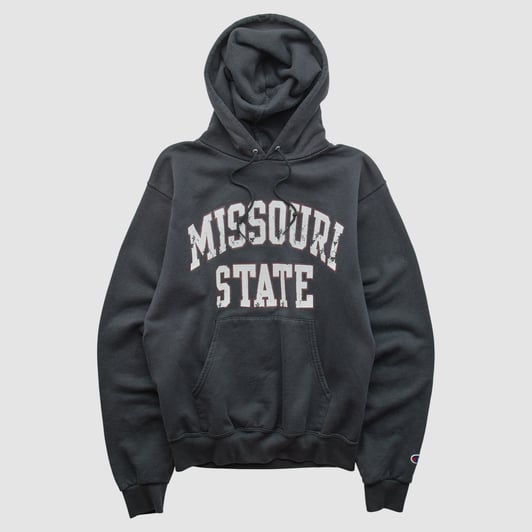 Missouri State University Bears Champion 2000s Hooded Pullover Sweatshirt - Black - XS by Fanatics Real Vintage