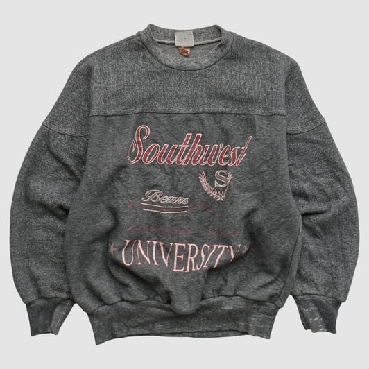 Missouri State University Bears Interaction Sportswear 90s Pullover Sweatshirt - Dark Heather Gray - XS by Fanatics Real Vintage