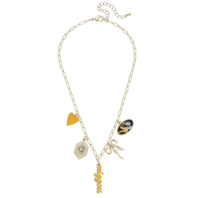 Missouri Tigers CANVAS Style 18k Gold-Plated Mixed Charm Collector Necklace