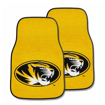 Missouri Tigers Logo Brands Two-Piece Carpet Car Mat Set