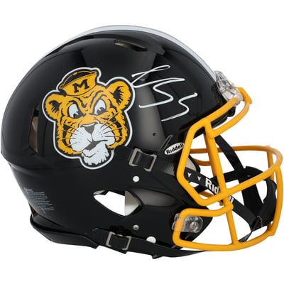 Luther Burden III Missouri Tigers Autographed Fanatics Authentic Riddell Black Throwback Sailor Speed Authentic Helmet