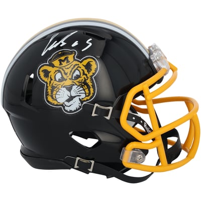 Luther Burden III Missouri Tigers Autographed Fanatics Authentic Riddell Black Throwback Sailor Speed Mini Helmet