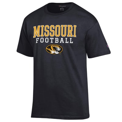 Missouri Tigers Champion Football Stack T-Shirt - Black