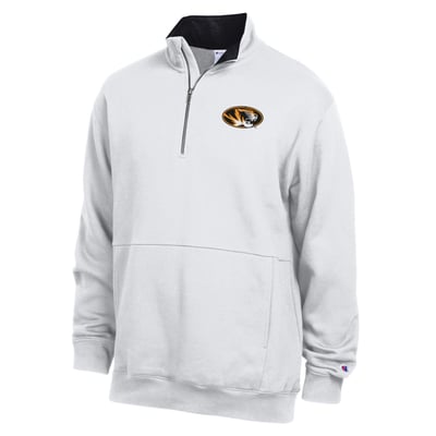  Missouri Tigers Champion Fleece Quarter-Zip Pullover - White