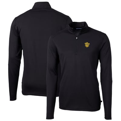 Missouri Tigers Cutter & Buck Virtue Eco Pique Recycled Quarter-Zip Pullover Top - Black