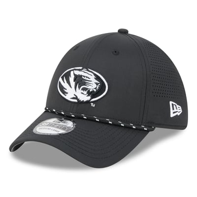  Missouri Tigers New Era Performance Rope 39THIRTY Stretch Hat - Black