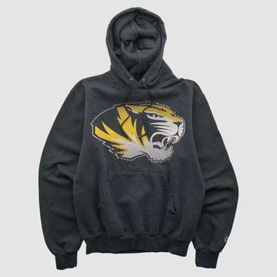Missouri Tigers Champion 2000s Hooded Pullover Sweatshirt - Black - XS by Fanatics Real Vintage