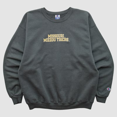 Missouri Tigers Champion 2000s Pullover Sweatshirt - Dark Heather Gray - M by Fanatics Real Vintage