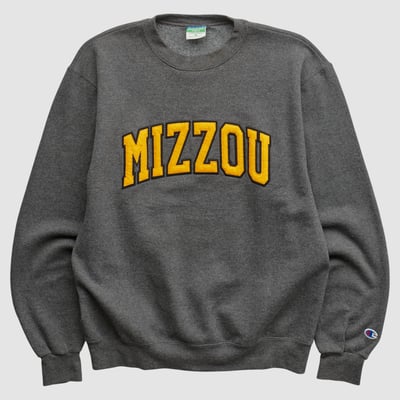 Missouri Tigers Champion 2010s Pullover Sweatshirt - Dark Heather Gray - S by Fanatics Real Vintage