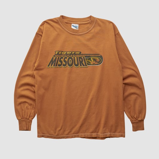 Missouri Tigers Gildan 2000s Long Sleeve T-shirt - Clay - XS by Fanatics Real Vintage