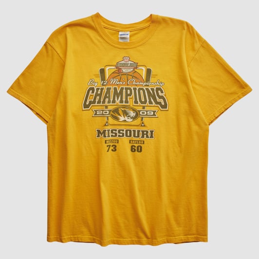 Missouri Tigers Gildan 2009 T-shirt - Yellow - M by Fanatics Real Vintage