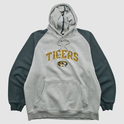 Missouri Tigers Nike 2000s Hooded Pullover Sweatshirt - Heather Gray - L by Fanatics Real Vintage
