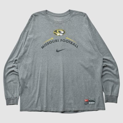 Missouri Tigers Nike 2010s Long Sleeve T-shirt - Gray - 2XL by Fanatics Real Vintage