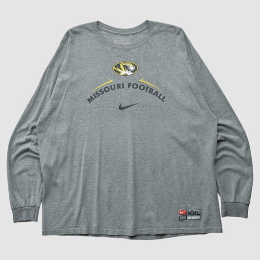 Missouri Tigers Nike 2010s Long Sleeve T-shirt - Gray - 2XL by Fanatics Real Vintage