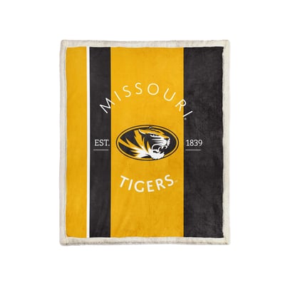Missouri Tigers Pegasus Block Stripe 50" x 60" Ultra Cozy Sherpa Blanket