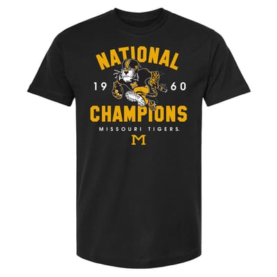 Missouri Tigers Unisex 1960 National Champions T-Shirt - Black
