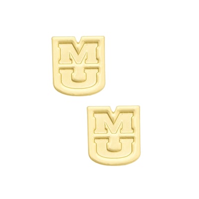 Missouri Tigers CANVAS Style Women's 24K Gold-Plated Stamped Earrings