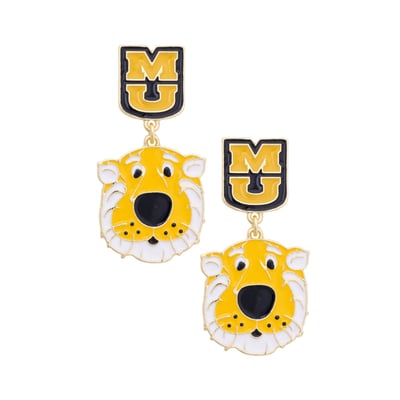 Missouri Tigers CANVAS Style Women's Enamel Drop Earrings