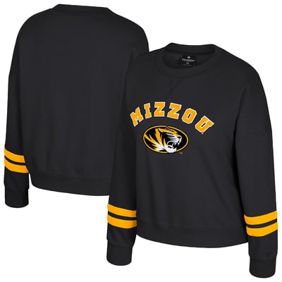 Missouri Tigers Colosseum Women's Splashy Crewneck Fleece Sweatshirt - Black