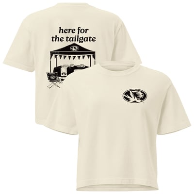 Missouri Tigers Comfort Colors Women's Here For The Tailgate Cropped T-Shirt - Cream