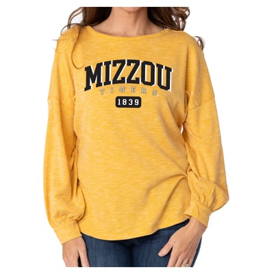 Missouri Tigers Flying Colors Apparel Women's Josie Balloon Sleeve Long Sleeve Tunic T-Shirt - Gold
