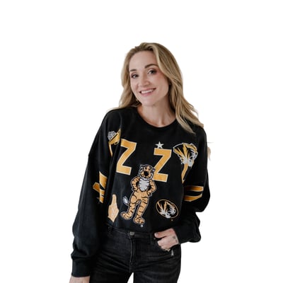 Missouri Tigers Gameday Social Women's Patch Phipps Sweatshirt - Black
